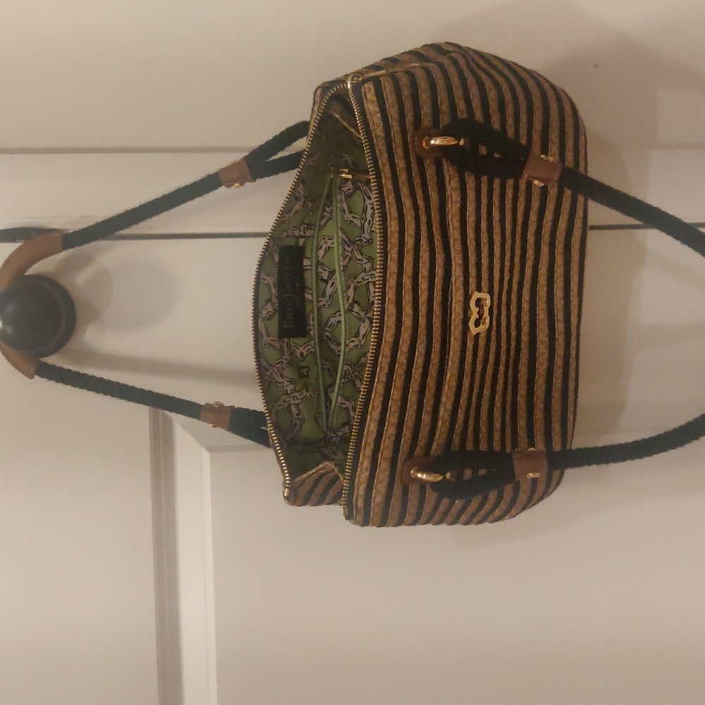 Eric Javits New YorkNautical Braid Squishee straw two tone Handbag Vintage Y2K - Picture 2 of 14